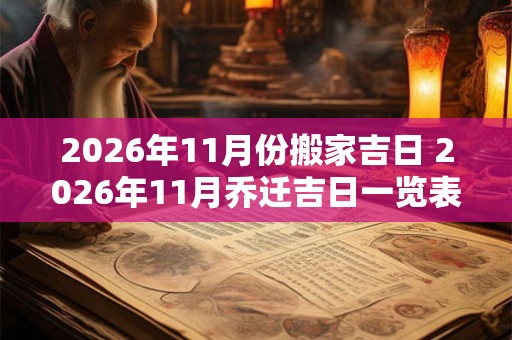 2026年11月份搬家吉日 2026年11月乔迁吉日一览表