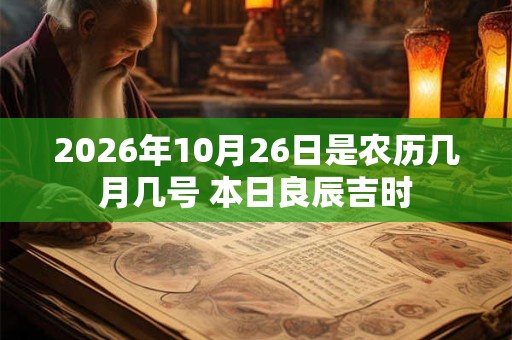2026年10月26日是农历几月几号 本日良辰吉时