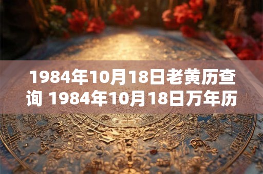 1984年10月18日老黄历查询 1984年10月18日万年历黄道吉日