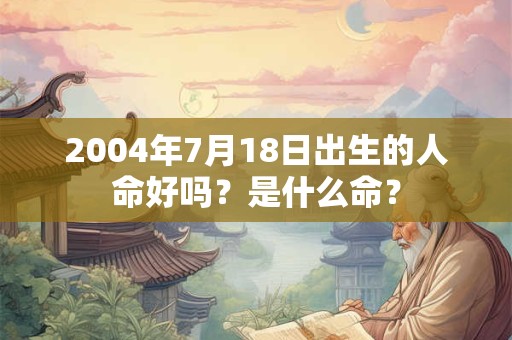 2004年7月18日出生的人命好吗?是什么命? 2004年7月18日出生的人命好吗?是什么命?