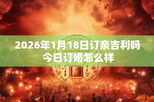 2026年1月18日订亲吉利吗 今日订婚怎么样