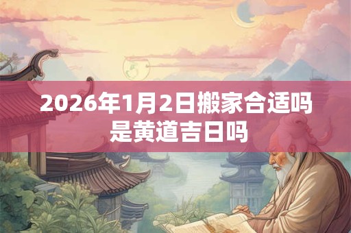 2026年1月2日搬家合适吗 是黄道吉日吗