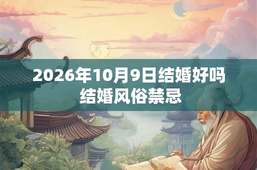 2026年10月9日结婚好吗 结婚风俗禁忌