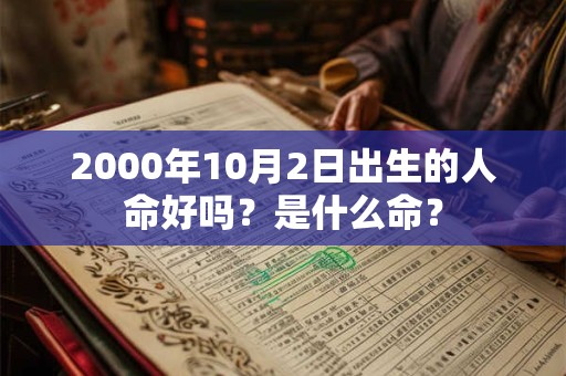 2000年10月2日出生的人命好吗?是什么命? 2000年10月2日出生的人命好吗?是什么命?