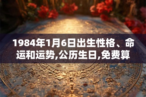 1984年1月6日出生性格、命运和运势,公历生日,免费算命