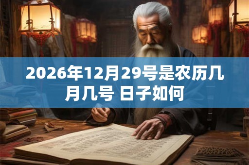 2026年12月29号是农历几月几号 日子如何 2026年12月29号是农历几月几号 日子如何
