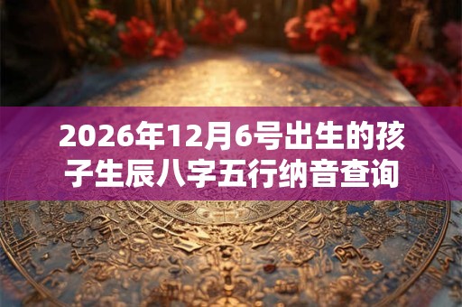 2026年12月6号出生的孩子生辰八字五行纳音查询 2026年12月6号出生的孩子生辰八字五行纳音查询
