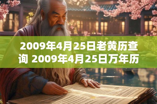 2009年4月25日老黄历查询 2009年4月25日万年历黄道吉日
