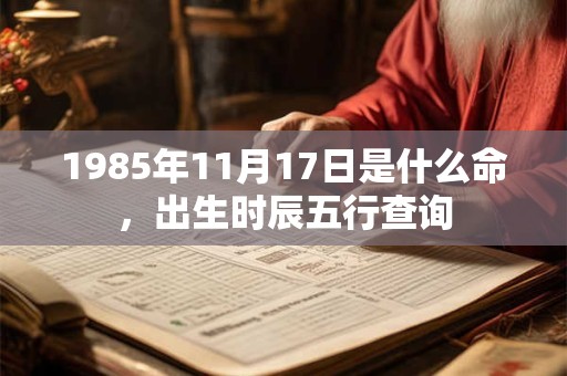 1985年11月17日是什么命，出生时辰五行查询