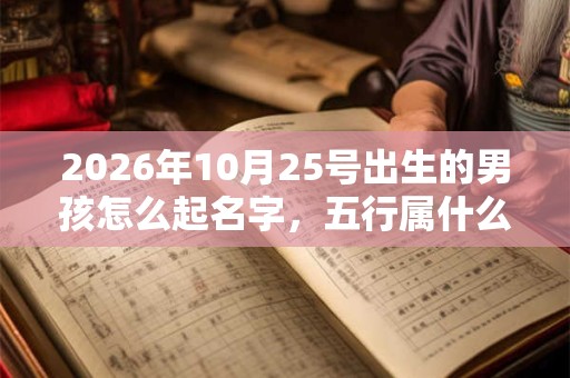 2026年10月25号出生的男孩怎么起名字，五行属什么