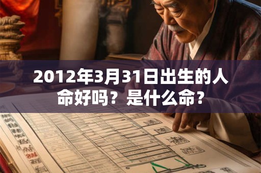 2012年3月31日出生的人命好吗？是什么命？