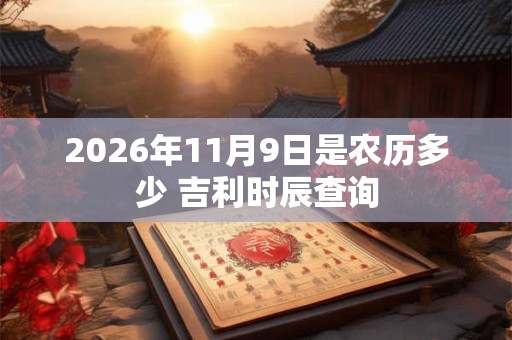 2026年11月9日是农历多少 吉利时辰查询 2026年11月9日是农历多少 吉利时辰查询