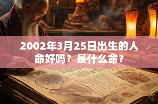 2002年3月25日出生的人命好吗？是什么命？