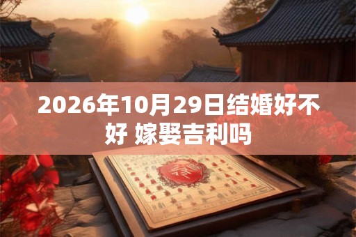 2026年10月29日结婚好不好 嫁娶吉利吗
