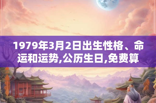 1979年3月2日出生性格、命运和运势,公历生日,免费算命
