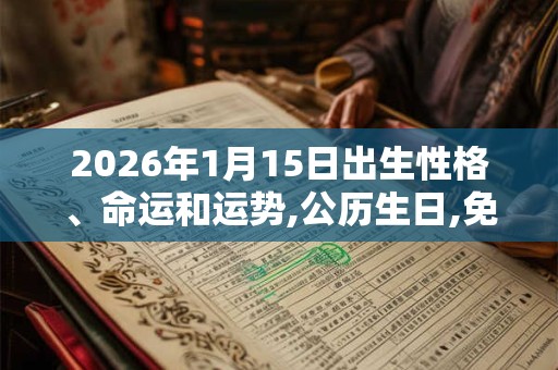 2026年1月15日出生性格、命运和运势,公历生日,免费算命