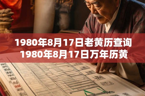 1980年8月17日老黄历查询 1980年8月17日万年历黄道吉日 1980年8月17日老黄历查询 1980年8月17日万年历黄道吉日