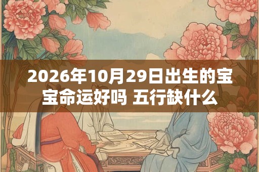 2026年10月29日出生的宝宝命运好吗 五行缺什么 2026年10月29日出生的宝宝命运好吗 五行缺什么