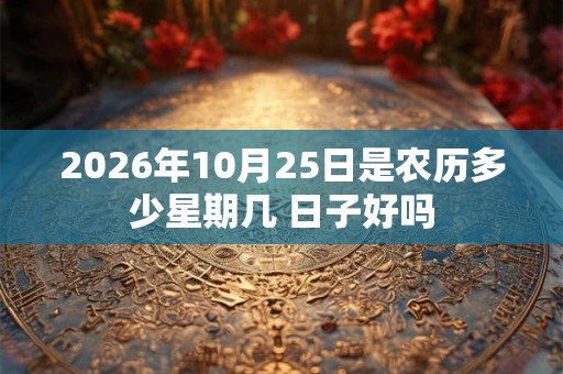 2026年10月25日是农历多少星期几 日子好吗 2026年10月25日是农历多少星期几 日子好吗