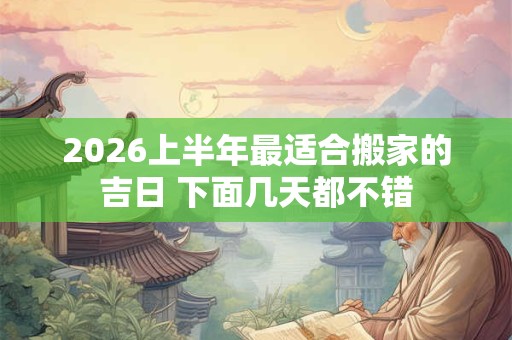 2026上半年最适合搬家的吉日 下面几天都不错 2026上半年最适合搬家的吉日 下面几天都不错