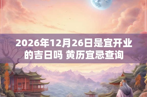 2026年12月26日是宜开业的吉日吗 黄历宜忌查询