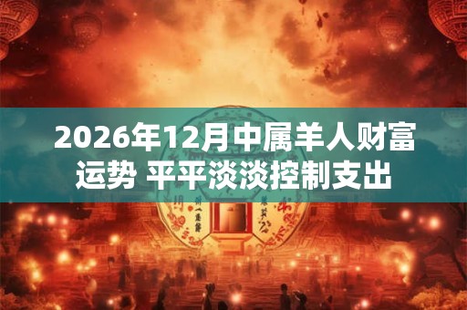 2026年12月中属羊人财富运势 平平淡淡控制支出 2026年12月中属羊人财富运势 平平淡淡控制支出