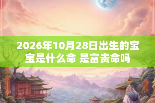 2026年10月28日出生的宝宝是什么命 是富贵命吗