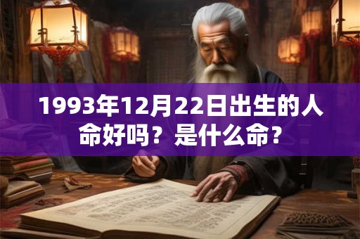 1993年12月22日出生的人命好吗？是什么命？