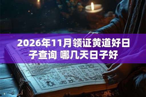 2026年11月领证黄道好日子查询 哪几天日子好