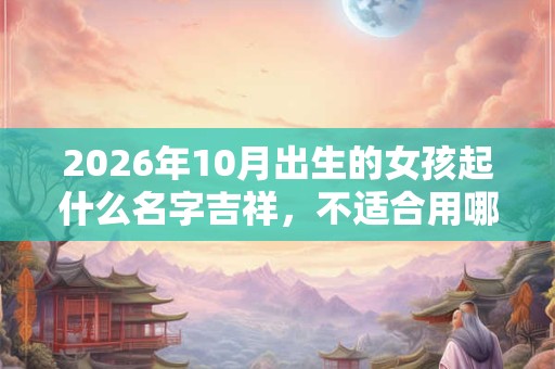 2026年10月出生的女孩起什么名字吉祥，不适合用哪些字