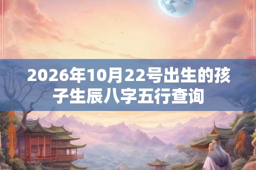 2026年10月22号出生的孩子生辰八字五行查询 2026年10月22号出生的孩子生辰八字五行查询