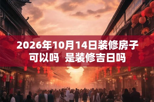2026年10月14日装修房子可以吗  是装修吉日吗