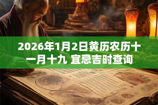 2026年1月2日黄历农历十一月十九 宜忌吉时查询 2026年1月2日黄历农历十一月十九 宜忌吉时查询
