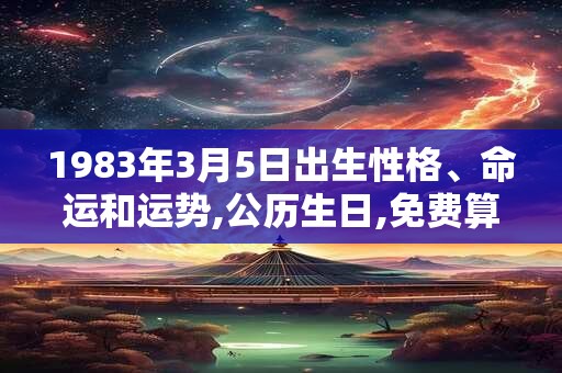 1983年3月5日出生性格、命运和运势,公历生日,免费算命