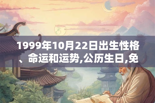 1999年10月22日出生性格、命运和运势,公历生日,免费算命