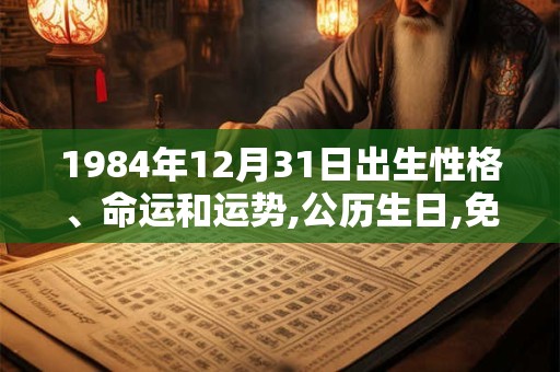 1984年12月31日出生性格、命运和运势,公历生日,免费算命