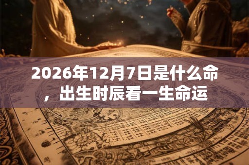 2026年12月7日是什么命，出生时辰看一生命运