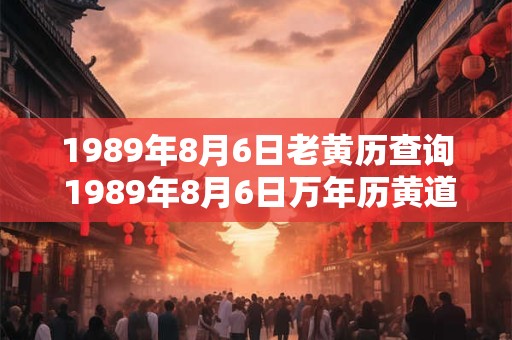 1989年8月6日老黄历查询 1989年8月6日万年历黄道吉日