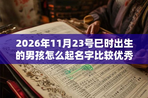 2026年11月23号巳时出生的男孩怎么起名字比较优秀