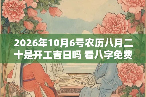 2026年10月6号农历八月二十是开工吉日吗 看八字免费