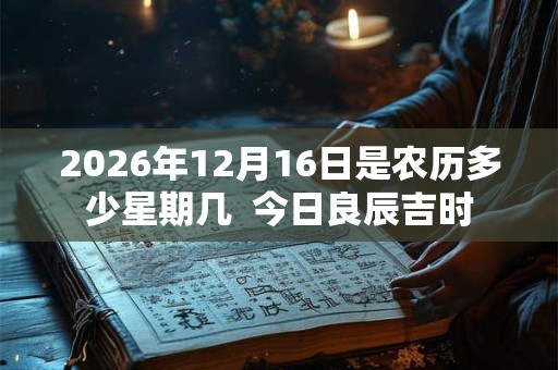 2026年12月16日是农历多少星期几  今日良辰吉时