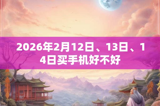 2026年2月12日、13日、14日买手机好不好
