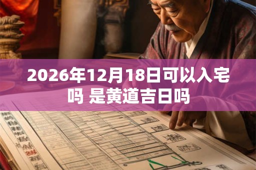 2026年12月18日可以入宅吗 是黄道吉日吗