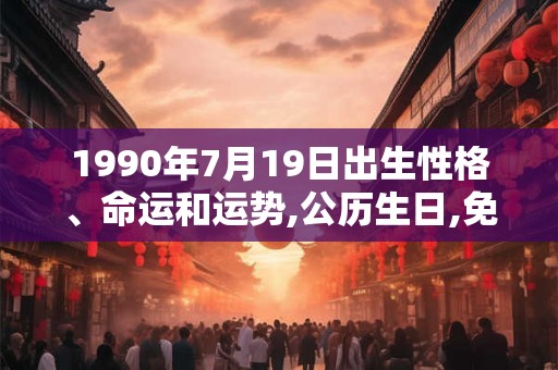 1990年7月19日出生性格、命运和运势,公历生日,免费算命