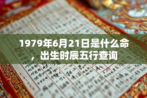 1979年6月21日是什么命，出生时辰五行查询