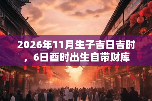 2026年11月生子吉日吉时，6日酉时出生自带财库