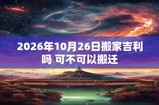 2026年10月26日搬家吉利吗 可不可以搬迁