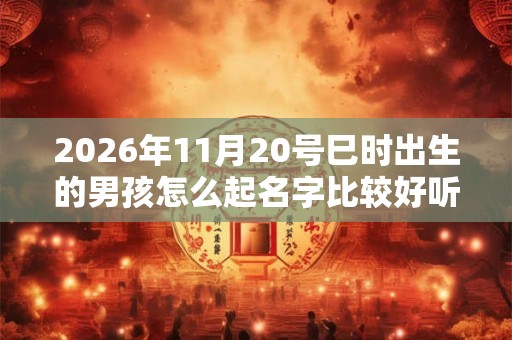 2026年11月20号巳时出生的男孩怎么起名字比较好听