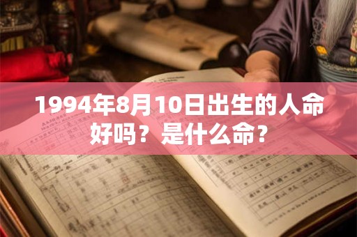 1994年8月10日出生的人命好吗？是什么命？