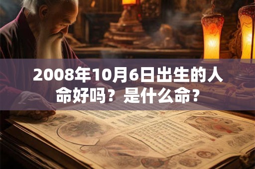 2008年10月6日出生的人命好吗？是什么命？
